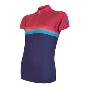 Sensor Cyklo Summer Stripe modro/fialový dámský dres krátký rukáv