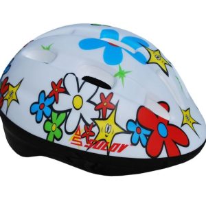 Sulov Dětská cyklo helma Junior bílá s květy