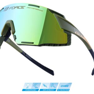 Brýle FORCE GRIP army-zlaté - zlaté revo sklo
