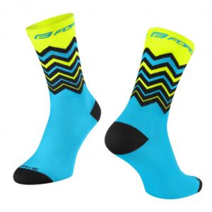 Cyklistické ponožky Force Wave - modrá/fluo vel. S/M