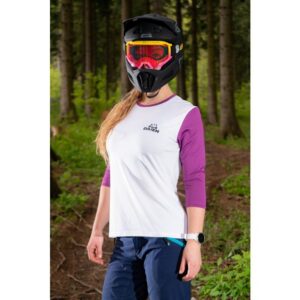 DAIEN Dámský cyklistický dres Cirkus - bílá/fialová Varianta: vel. S