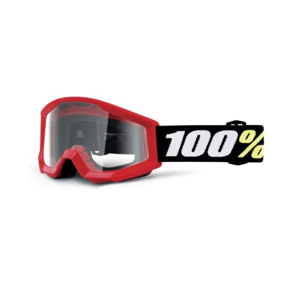 Dětské sjezdové brýle 100% STRATA MINI Goggle - Red - Clear Lens