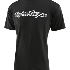 Dětské triko s krátkým rukávem Troy Lee Designs Signature - Black Velikost: XL
