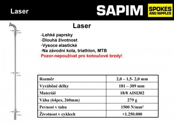Dráty Sapim Laser