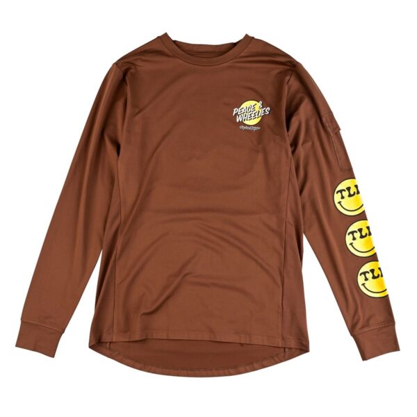 Dres s dlouhým rukávem Troy Lee Designs Ruckus Ride Tee Wheelies - Chocolate Velikost: XL