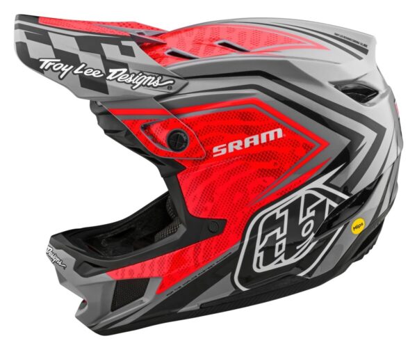 Integrální přilba Troy Lee Designs D4 Carbon Mips Sram Red/Black Velikost: 2XL
