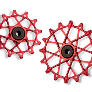 Kladky Garbaruk 14+14z pro Shimano 12sp přehazovačky Barevná kombinace: Červené
