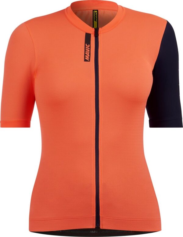 MAVIC DOPLŇKY Dámský cyklistický dres Mavic Essential - Coral Deep Blue Velikost: XL
