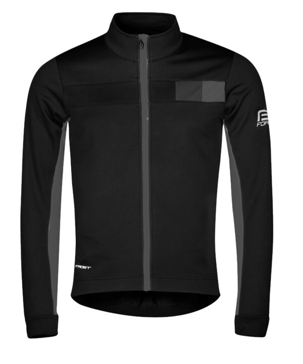 Pánská cyklistická bunda Force Frost softshell - černá Velikost: M