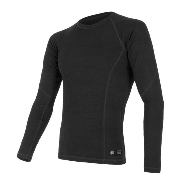 Pánské funkční triko Sensor Merino DF dl.rukáv - černá Velikost: XXXL