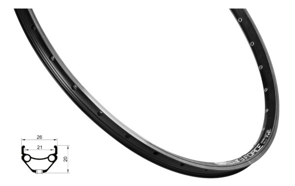Ráfek FORCE PRIME 622x21 32děr - černý
