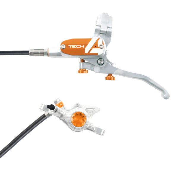 Sada kotoučových brzd Hope Tech 4 X2 - stříbrná Barevná kombinace: Oranžové