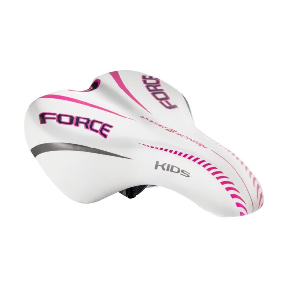 Sedlo FORCE KIDS  16-20" dětské - bílo-růžové