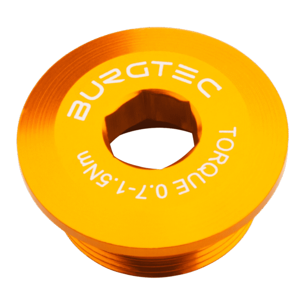 Šroub do klik Shimano Hollowtech II Burgtec Barva: Iron Bro Orange
