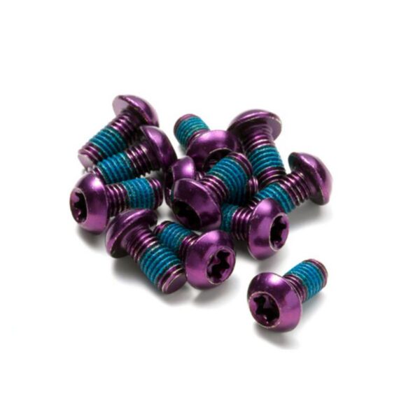 Šrouby na kotouče Reverse steel M5x10mm TORX 25 12ks - fialová