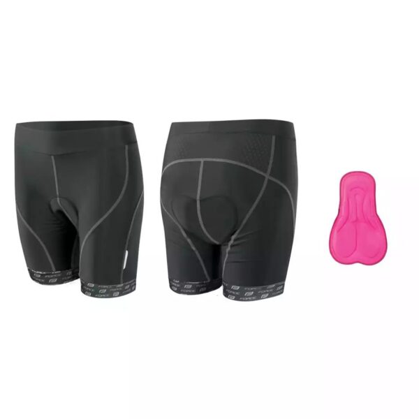 Dámské cyklistické kraťasy Force Lady do pasu s vložkou - černé Velikost: XL