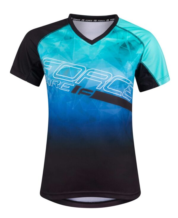 Dres s krátkým rukávem FORCE MTB CORE LADY - růžovo-modrý M
