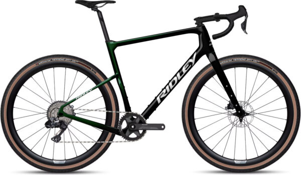 Gravel kolo Ridley Kanzo Adventure GRX 800 Di2 1x11 - Black/Stellar Green/White Velikost: XL