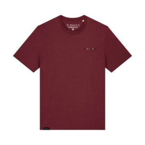 PEATYS Triko s krátkým rukávem Peaty's Pubwear - Stacked burgundy Velikost: XL