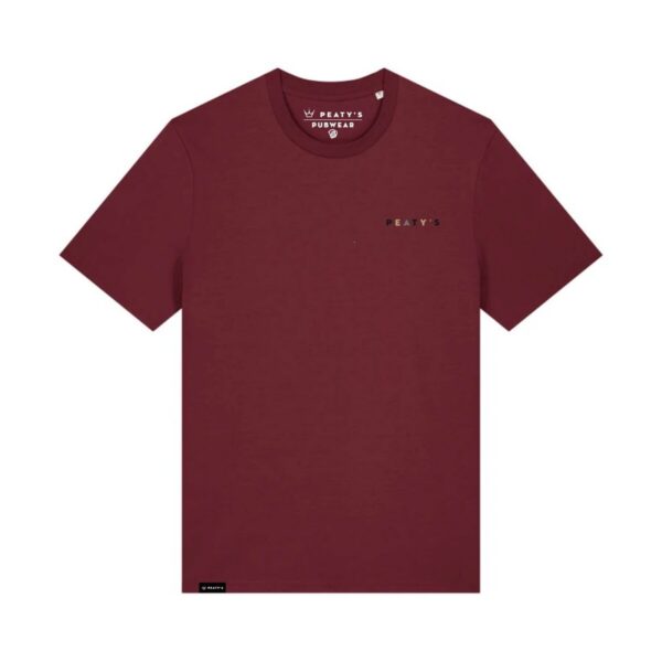 PEATYS Triko s krátkým rukávem Peaty's Pubwear - Stacked burgundy Velikost: XL