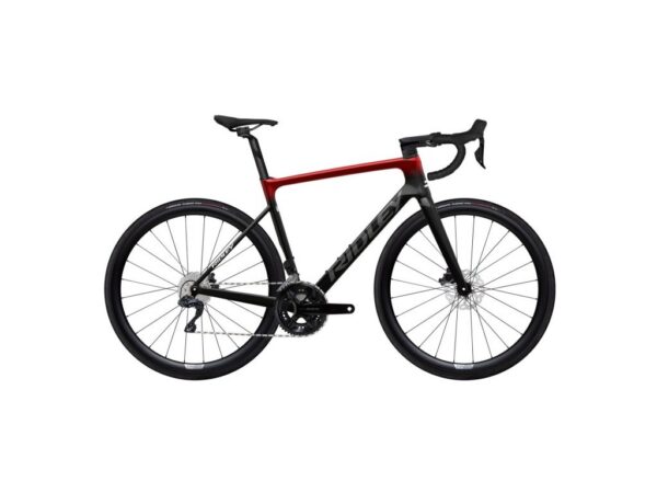 Silniční kolo Ridley Falcn 105 Di2 Barva: Carbon Candy Red Metallic Silver