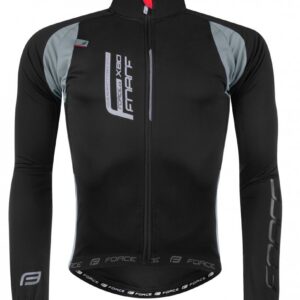 Cyklistická bunda Force X80 tenký softshell - Černá / Šedá vel. M