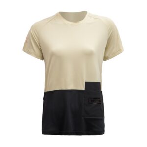 Dámské funkční triko s krátkým rukávem Fresh Trash Horizon pocket - Sand/Black Velikost: S