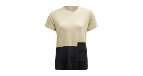 Dámské funkční triko s krátkým rukávem Fresh Trash Horizon pocket - Sand/Black Velikost: S