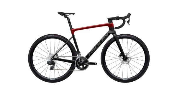 Gravel kolo Ridley Falcn Rival Etap AXS - Carbon/Candy Red Metallic/Silver - S Barva: Carbon Candy Red Metallic Silver