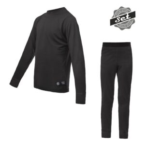 Juniorský funkční set Sensor Merino Active triko dl.rukáv + podvlékací kalhoty - černá Velikost: 150