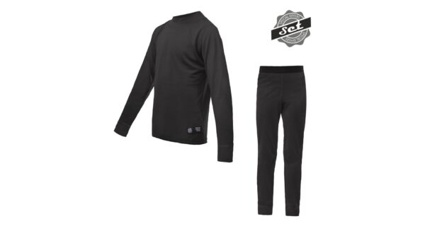 Juniorský funkční set Sensor Merino Active triko dl.rukáv + podvlékací kalhoty - černá Velikost: 150