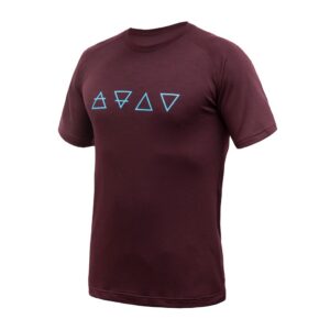 Pánské funkční triko Sensor Merino Blend Elements kr.rukáv - port red Velikost: S