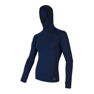 Pánské funkční triko Sensor Merino DF dl.rukáv s kapucí - deep blue Velikost: XXL