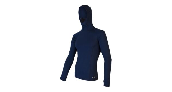 Pánské funkční triko Sensor Merino DF dl.rukáv s kapucí - deep blue Velikost: XXL