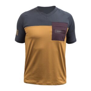 Pánské funkční triko s krátkým rukávem Fresh Trash Horizon pocket - Goldeg/Black Velikost: M