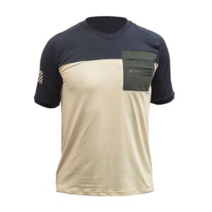 Pánské funkční triko s krátkým rukávem Fresh Trash Horizon pocket -  Sand/Black Velikost: S