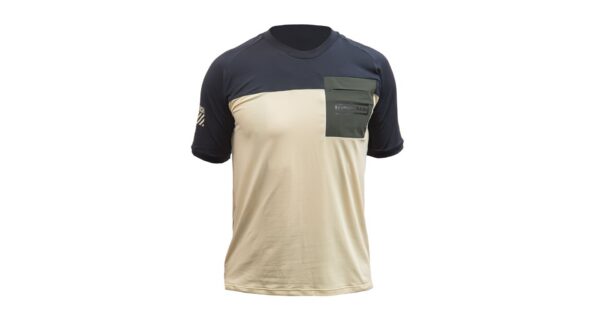 Pánské funkční triko s krátkým rukávem Fresh Trash Horizon pocket -  Sand/Black Velikost: S