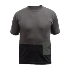 Pánské funkční triko s krátkým rukávem Fresh Trash Lite merino pocket - Olive green/Black Velikost: S