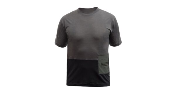 Pánské funkční triko s krátkým rukávem Fresh Trash Lite merino pocket - Olive green/Black Velikost: S