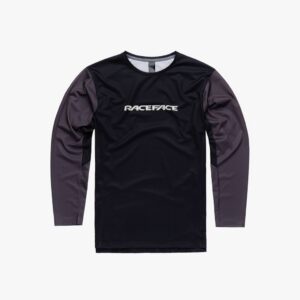 RACE FACE SOFTGOODS Pánský cyklistický dres Race Face Indy dl.rukáv - charcoal Velikost: M