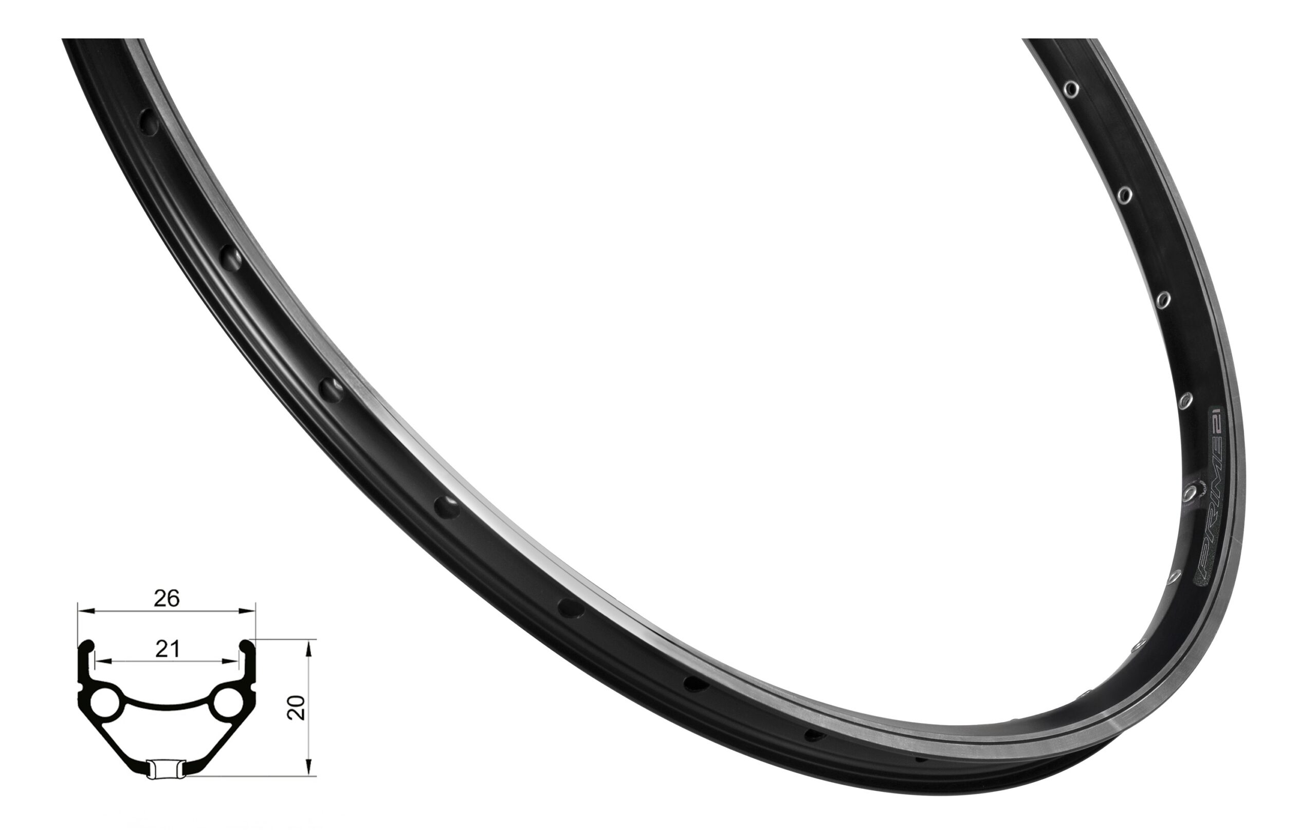 Ráfek FORCE PRIME 622x21 32děr - černý