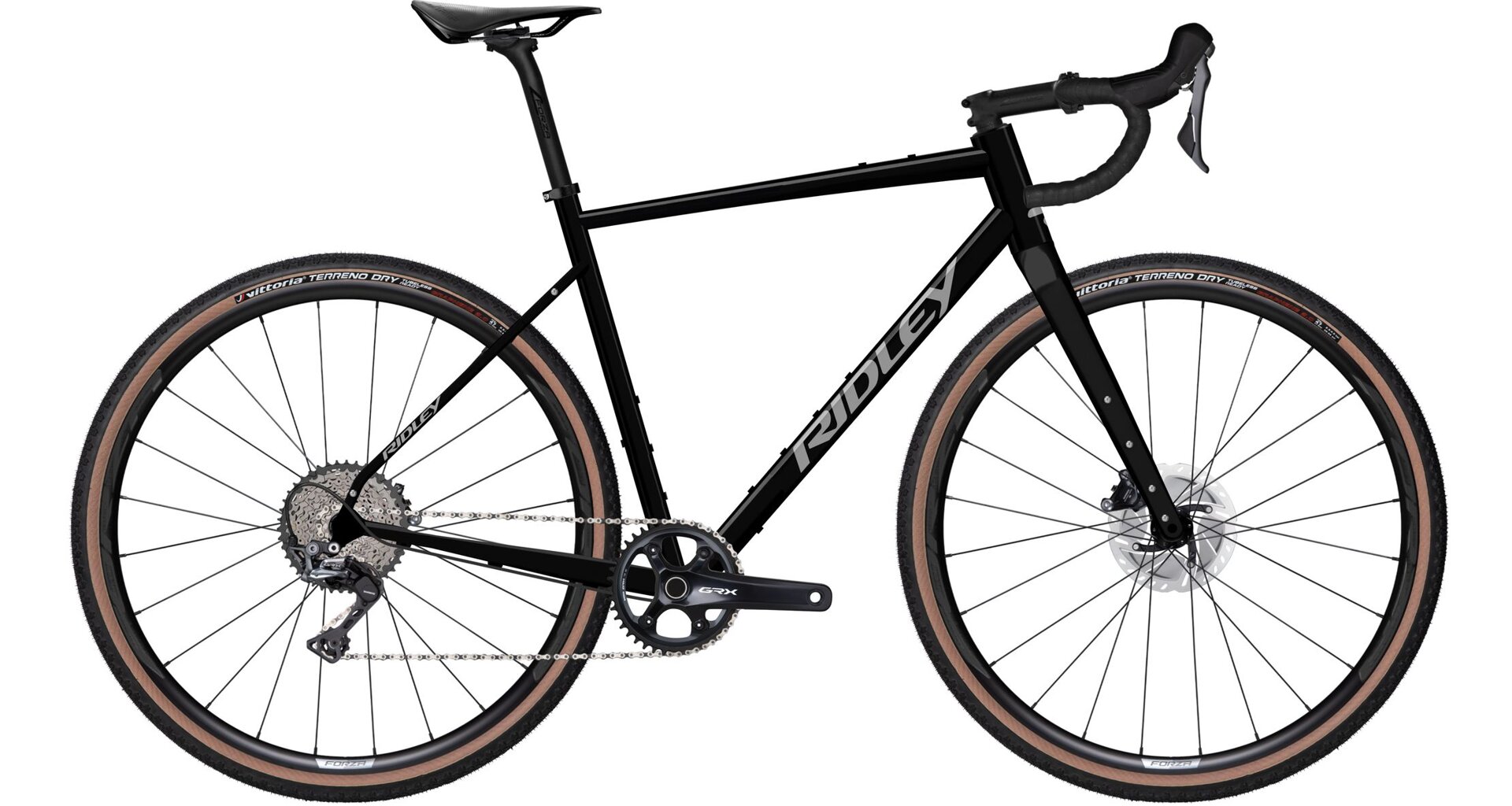 Gravel kolo Ridley Kanzo Adventure Alu GRX600 - Black silver matt Barva: Black Silver Matt