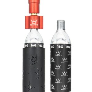 PEATYS Pumpa na bombičky Peaty's Holeshot Co2 tyre inflator Barva: Red