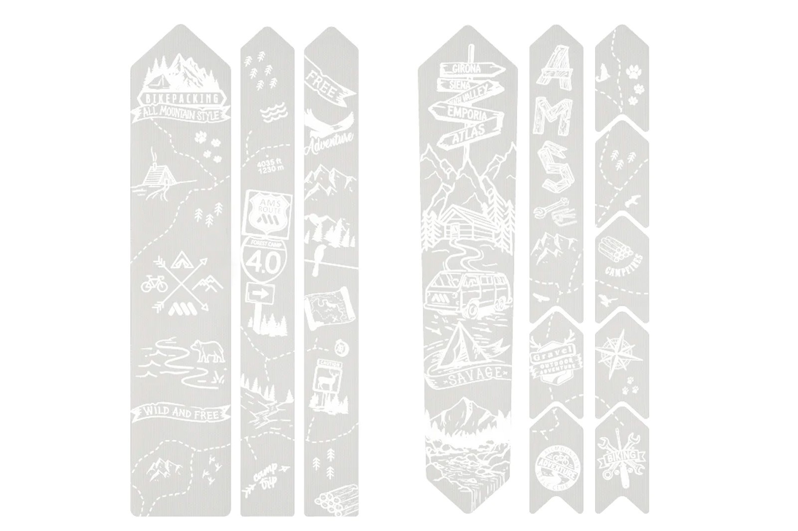 AMS ochranné polepy - ROAD/GRAVEL - Bikepacking / white