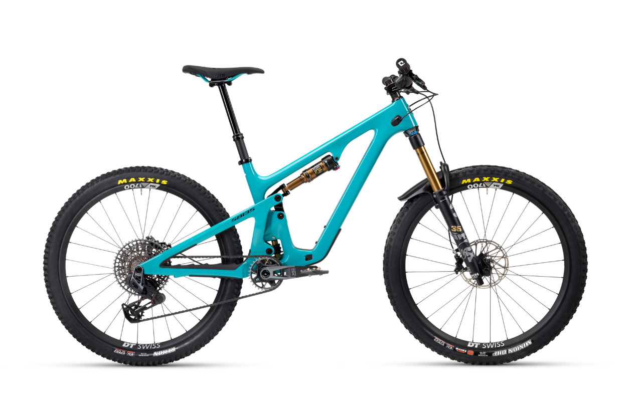 Celoodpružené kolo Yeti SB135 T3 X0 AXS Transmission - Turquoise Velikost: XL