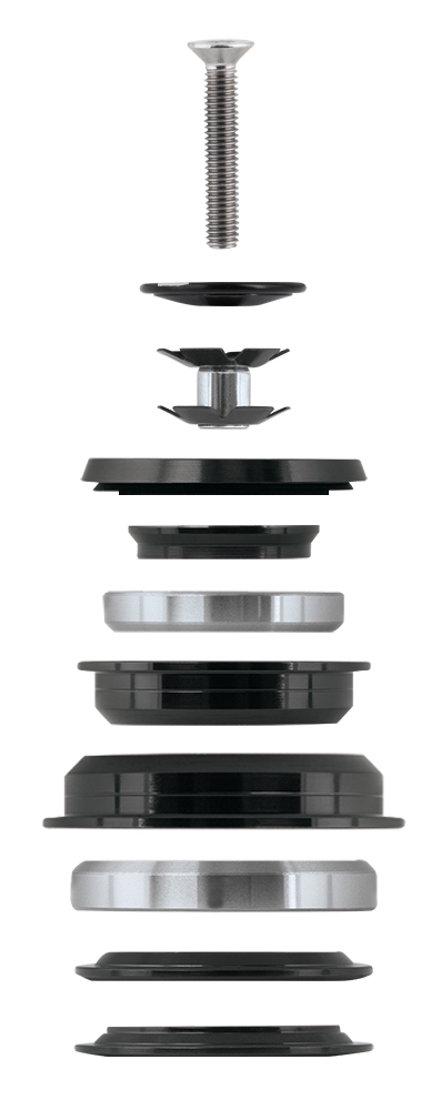 Hlavové složení FORCE TAPER 1 1/8"-1 1/2" polointegr.56mm - černé - Obrázek 2