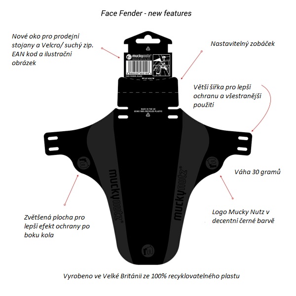 Přední blatník do vidlice Mucky Nutz Face Fender - fialový - Obrázek 2