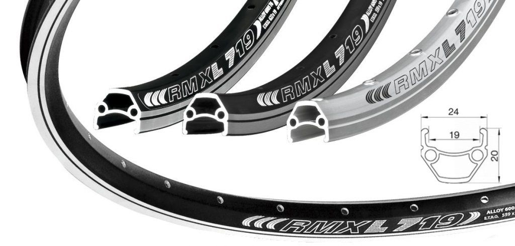 Ráfek REMERX DRAGON 719 V-BRAKE 559X19 bez nýtu 36d - černý