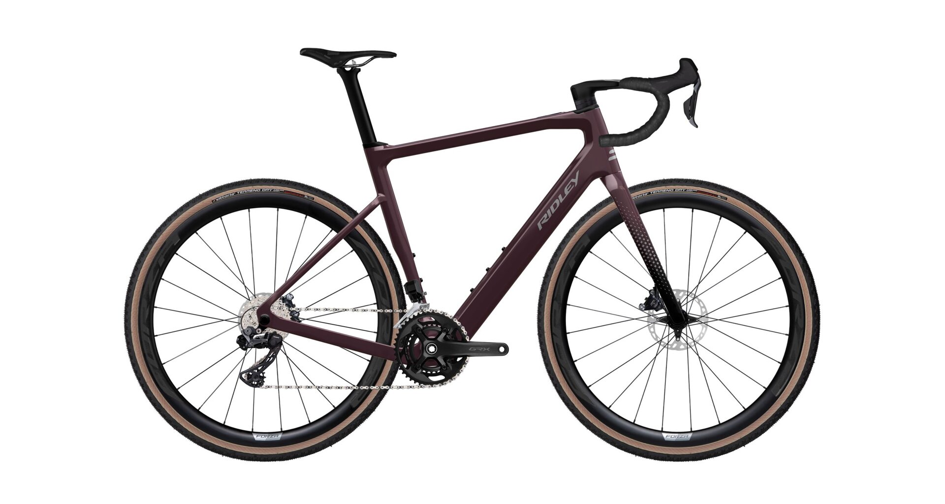 Ridley E-Grifn GRX600 - Dark Plum Metallic / Autumn Grey Metallic Velikost: XL
