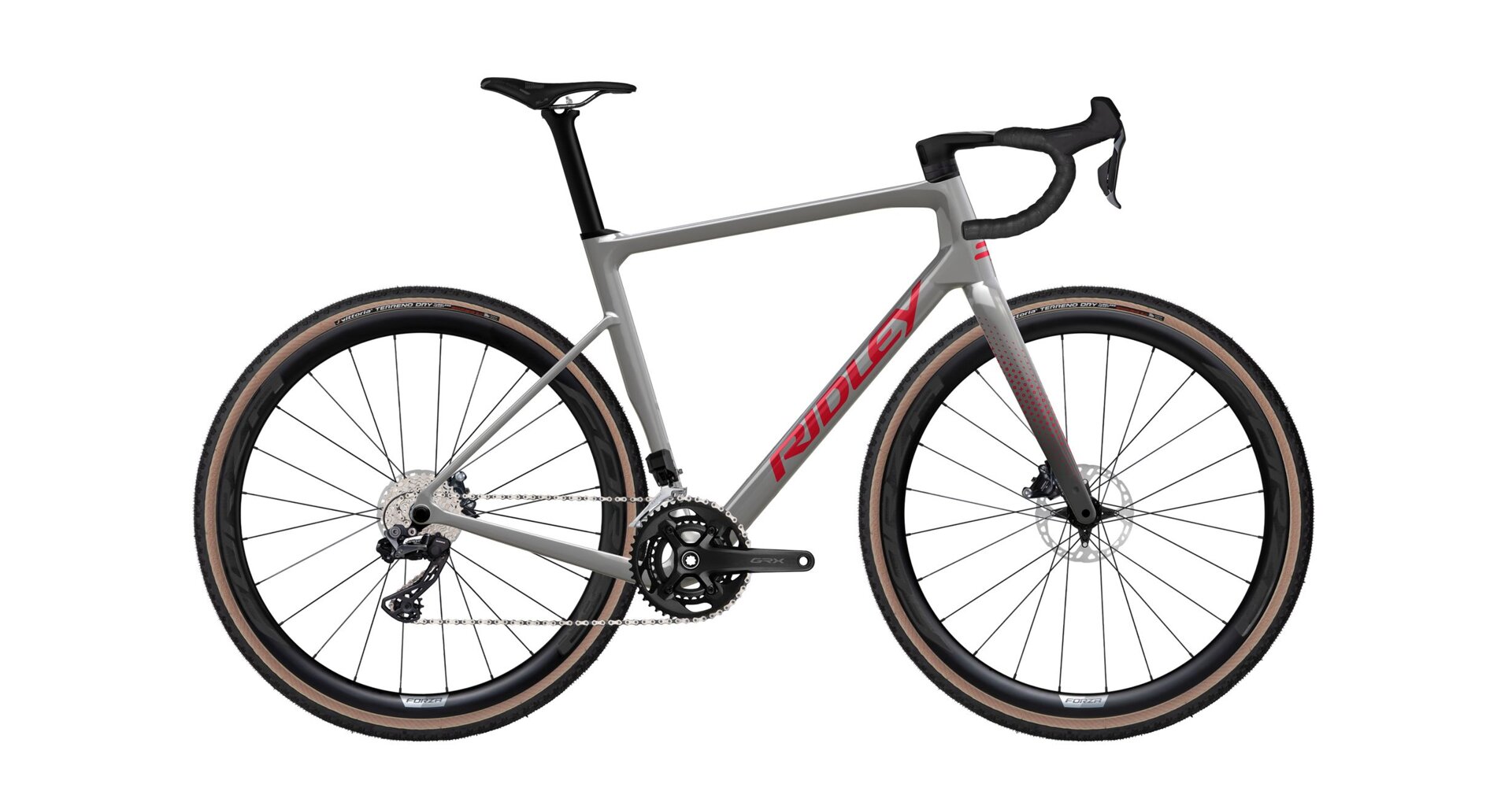 Ridley Grifn RS Shimano GRX800 Di2 - Battleship Grey / Candy Red Metallic Velikost: L